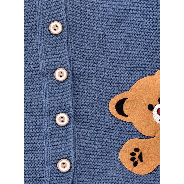 Dětský svetr s medvídkem modrý