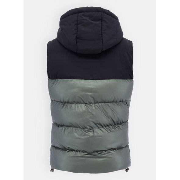 Pánska prešívaná vesta čierno-zelená