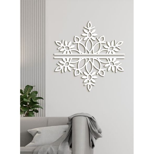 Dvoudílná dřevěná mandala SNOW