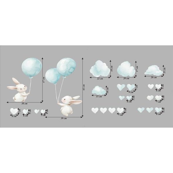 Lietajúce zajačiky s balónmi