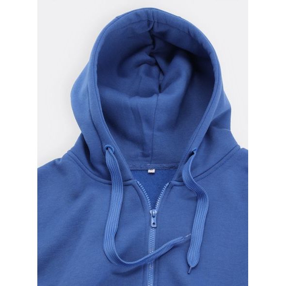 Pánská mikina s kapucí bez potisku modrá