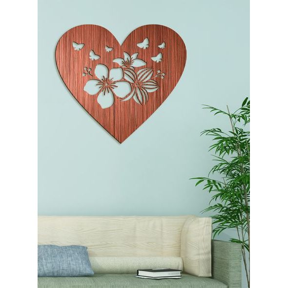 Drevený obraz Srdce plné motýľov
