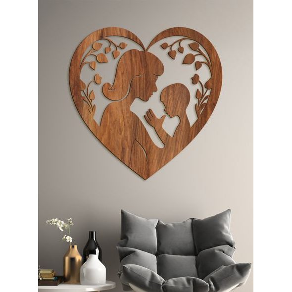 Dřevěný obraz Matka a dítě