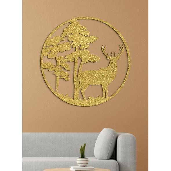 Dřevěný obraz Silueta jelena