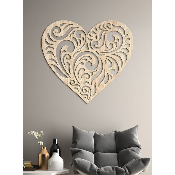Dřevěný nástěnný obraz Srdce SPIRIT