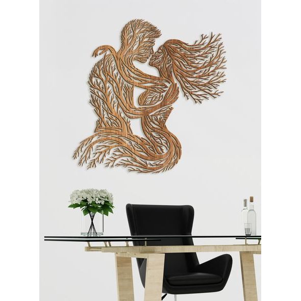 Drevená dekorácia Zamilovaný pár