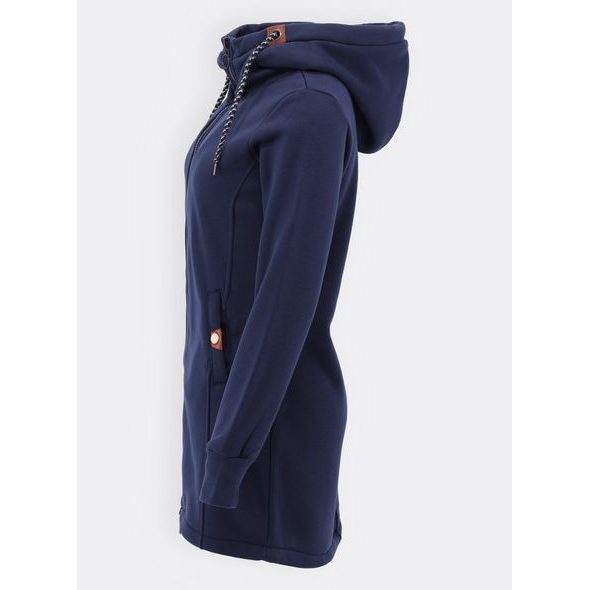 Dlouhá dámská tmavě modrá mikina