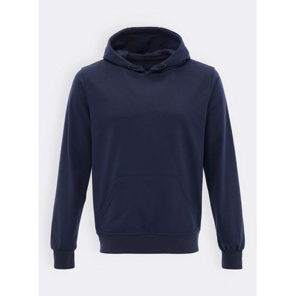 PÁNSKÁ MIKINA S KAPUCÍ A KLOKANÍ KAPSOU TMAVĚ MODRÁ