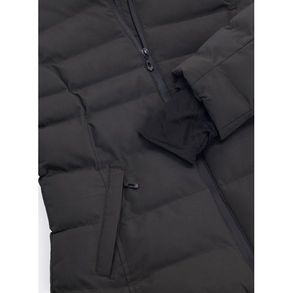 Dámská prošívaná bunda s kožešinou tmavě zelená