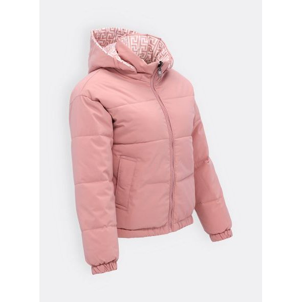 Dámská krátká prošívaná bunda pudrová