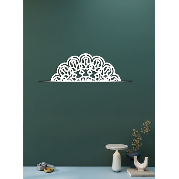 Dřevěná mandala půlkruh FLORA