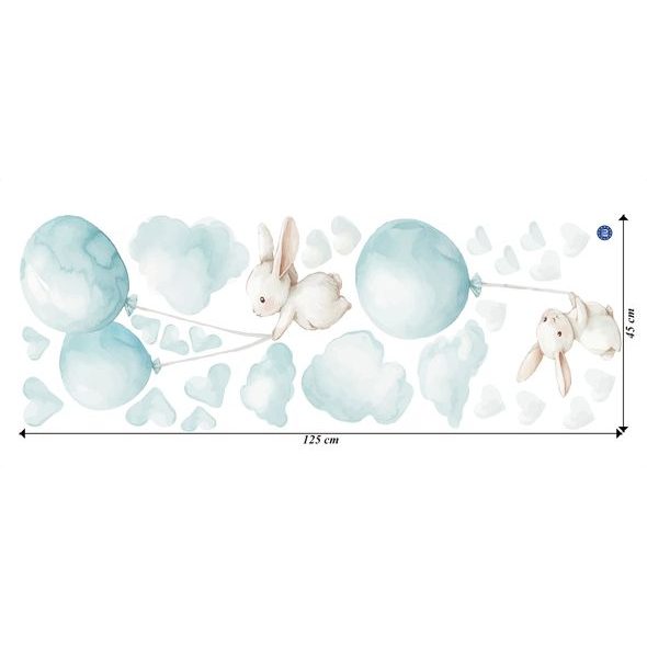 Lietajúce zajačiky s balónmi