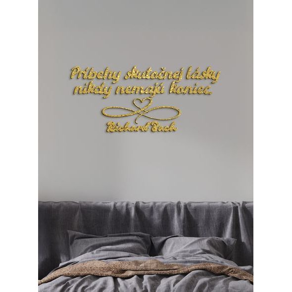 Drevený citát "Príbehy skutočnej lásky"