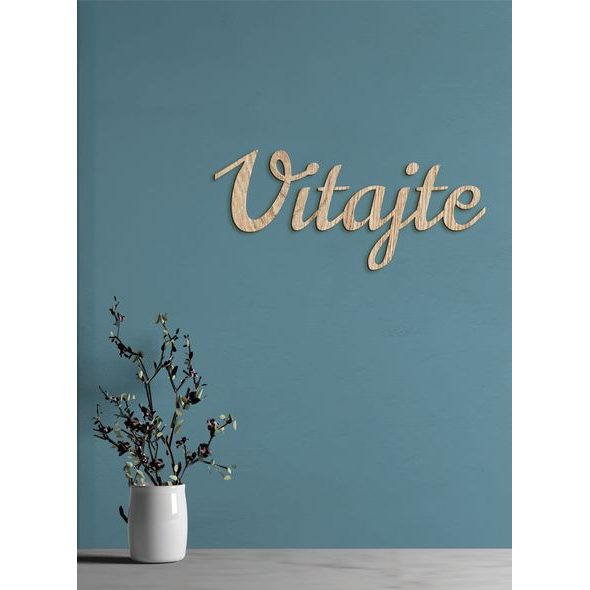 Drevený nápis "Vitajte"