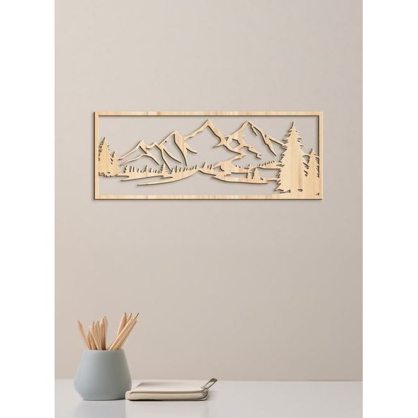 Dřevěný obraz hory