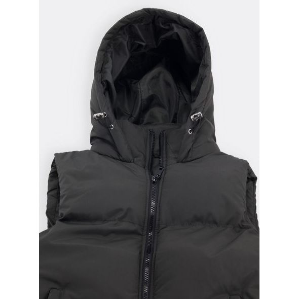 Dámská krátká prošívaná vesta tmavě zelená