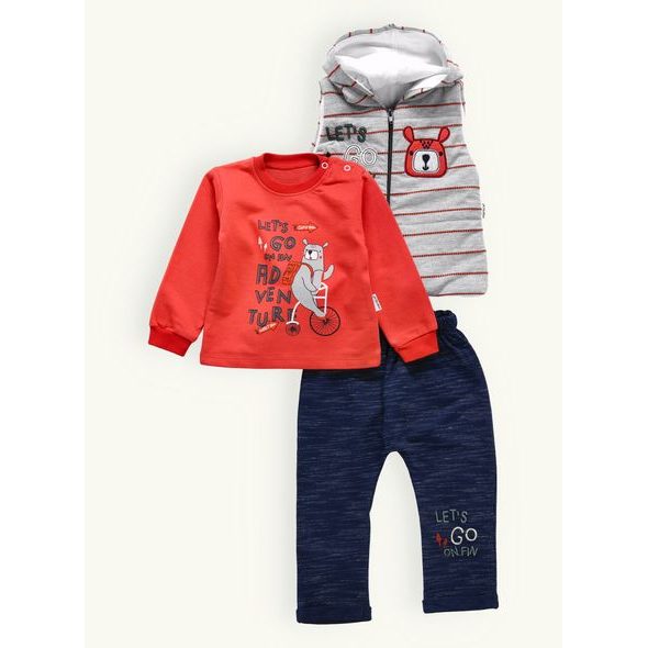 Dětská tepláková souprava KENGURA cihlová