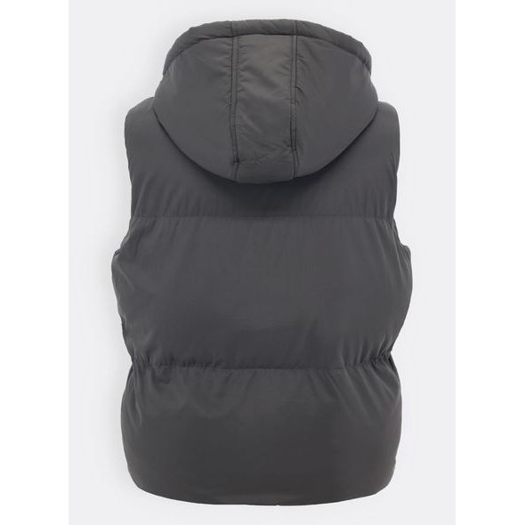 Dámská krátká prošívaná vesta tmavě zelená