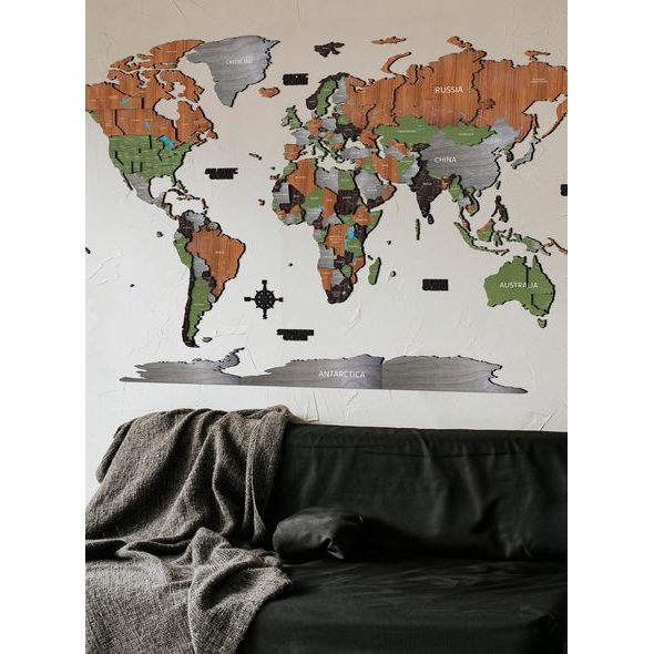 3D MAPA SVETA DEKOR DREVA