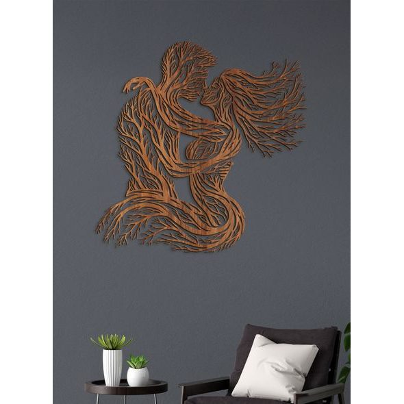 Drevená dekorácia Zamilovaný pár