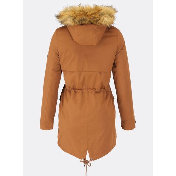 Parka s odopínateľným futrom hnedá