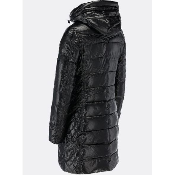 Dlouhá dámská prošívaná bunda černá
