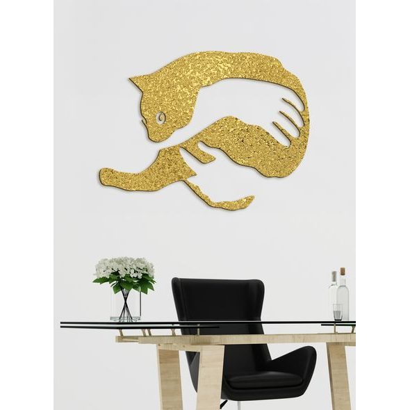 Drevený obraz na stenu mačka v náručí