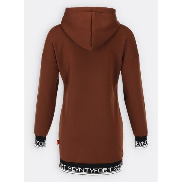 Dámska predĺžená mikina hnedá