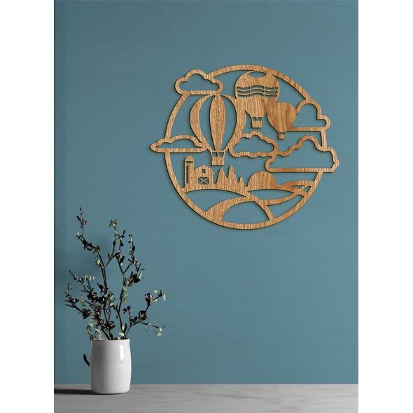 Dřevěný nástěnný obraz Balon Flight