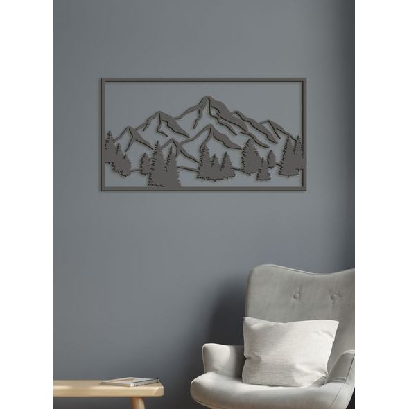 Dřevěný obraz Horská krajina