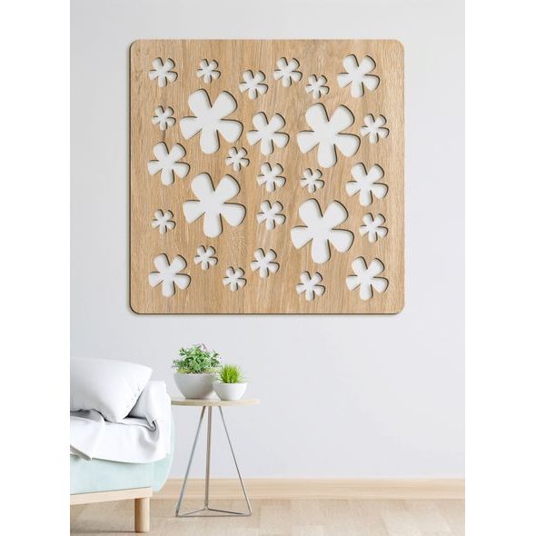 Dřevěná dekorace Květiny