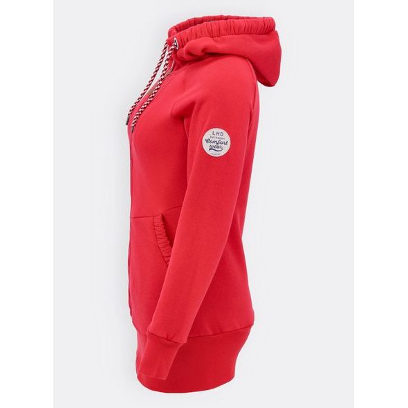 Prodloužená mikina červená