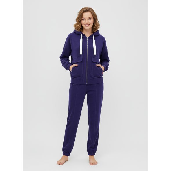 DÁMSKÉ ŽEBROVANÉ TEPLÁKY FIALOVÉ