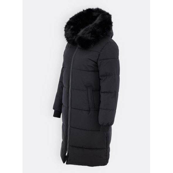 Dámska dlhá zimná bunda čierna