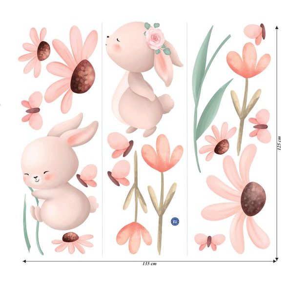 Zajačiky s kvetinami