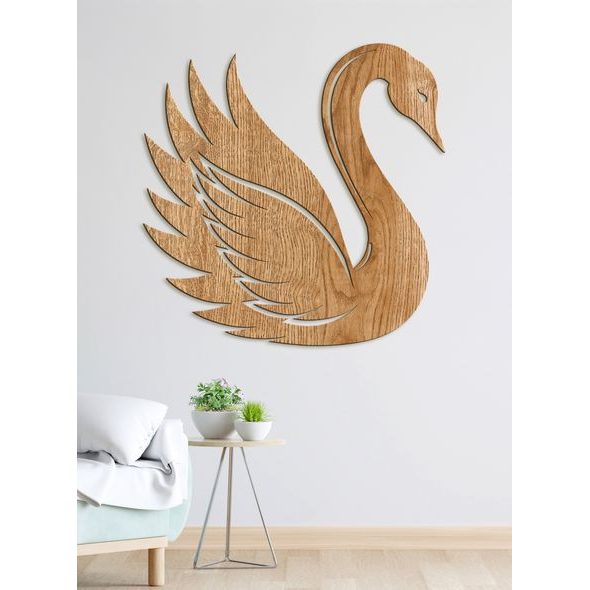 Dřevěný obraz Elegantní labuť