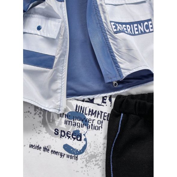 Dětská vycházková souprava modročerná