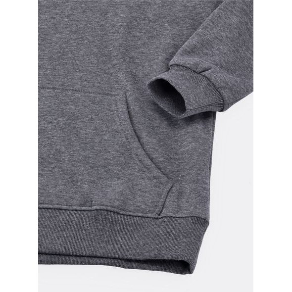 Pánská mikina s kapucí a klokaní kapsou grafitová