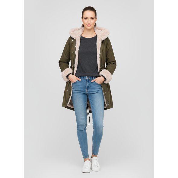 DÁMSKÁ ZIMNÍ BUNDA KHAKI