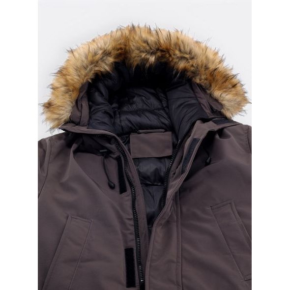 Pánská zimní bunda hnědá šedá