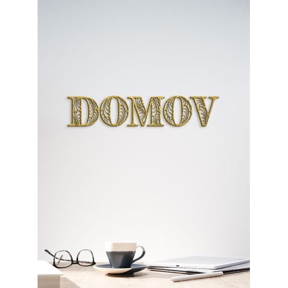 DREVENÝ NÁPIS "DOMOV"