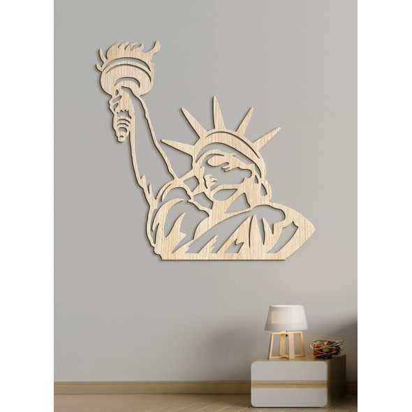 Dřevěná nástěnná malba Socha Svobody