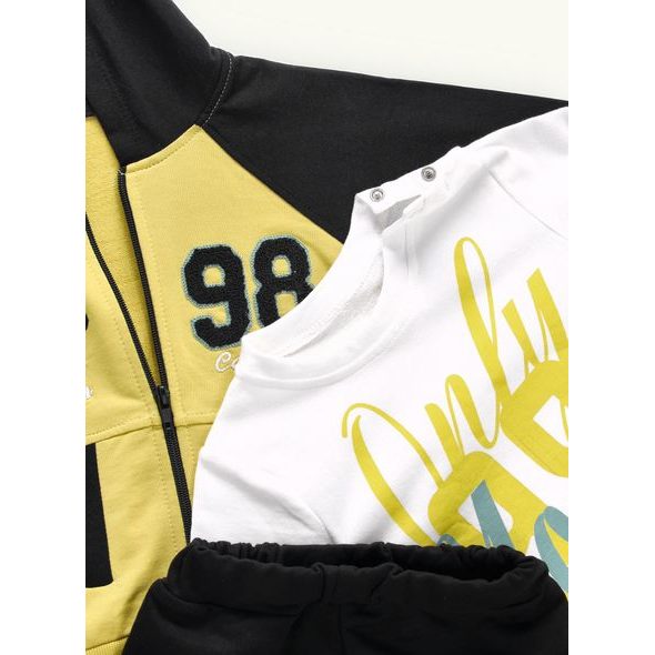 Detská športová tepláková súprava žlto-čierna