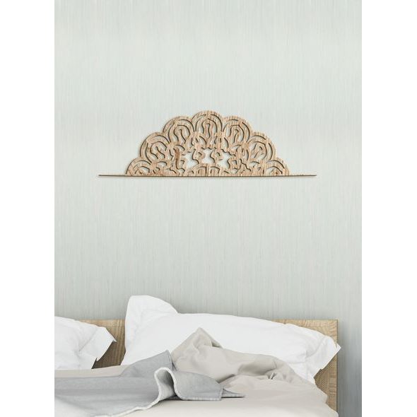 Dřevěná mandala půlkruh FLORA