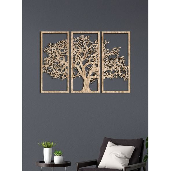 Třídílná nástěnná malba strom života