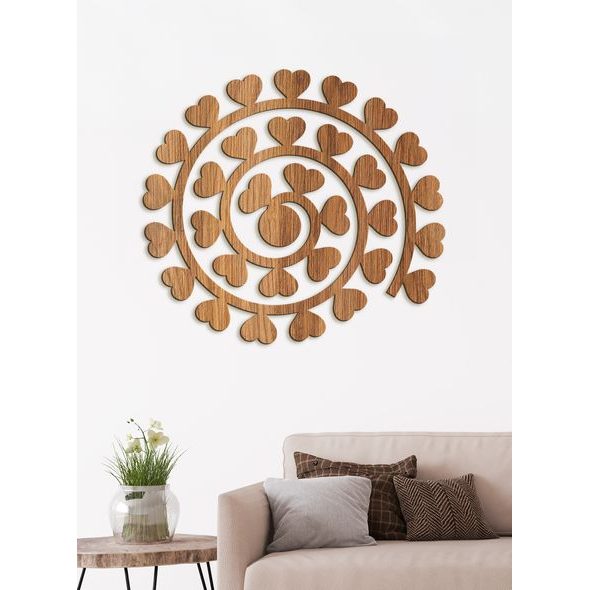 Dřevěný nástěnný obraz Spirála srdcí