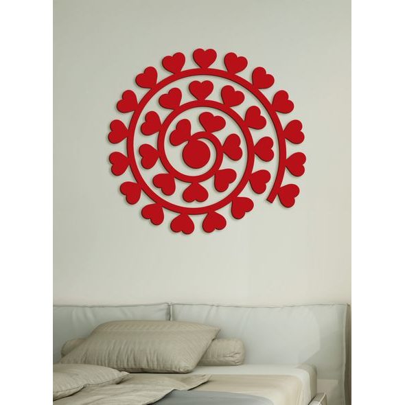 Dřevěný nástěnný obraz Spirála srdcí