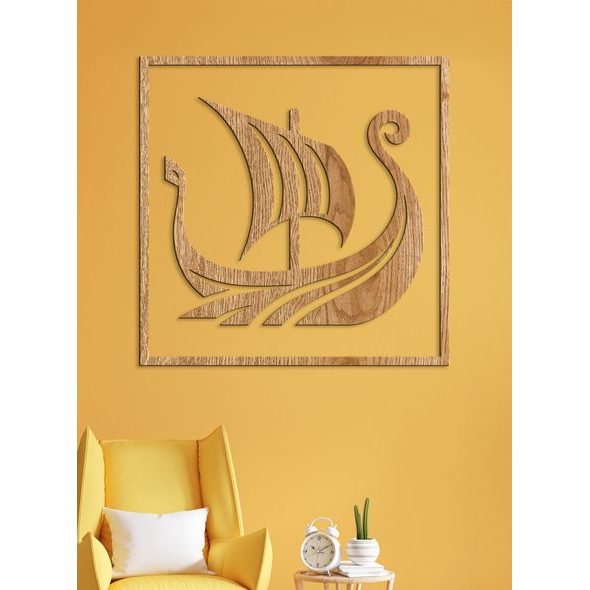 Dřevěný obraz Vikingská loď