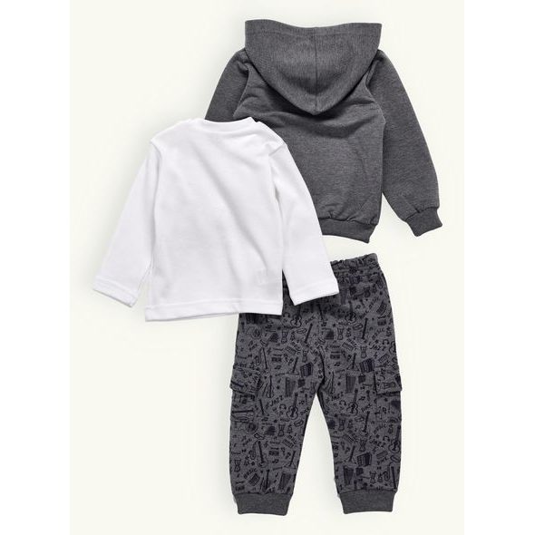 Kojenecká tepláková souprava MUSIC grafitová