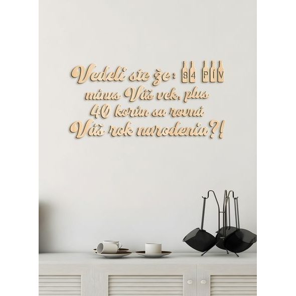 Vtipný drevený nápis na stenu PIVO